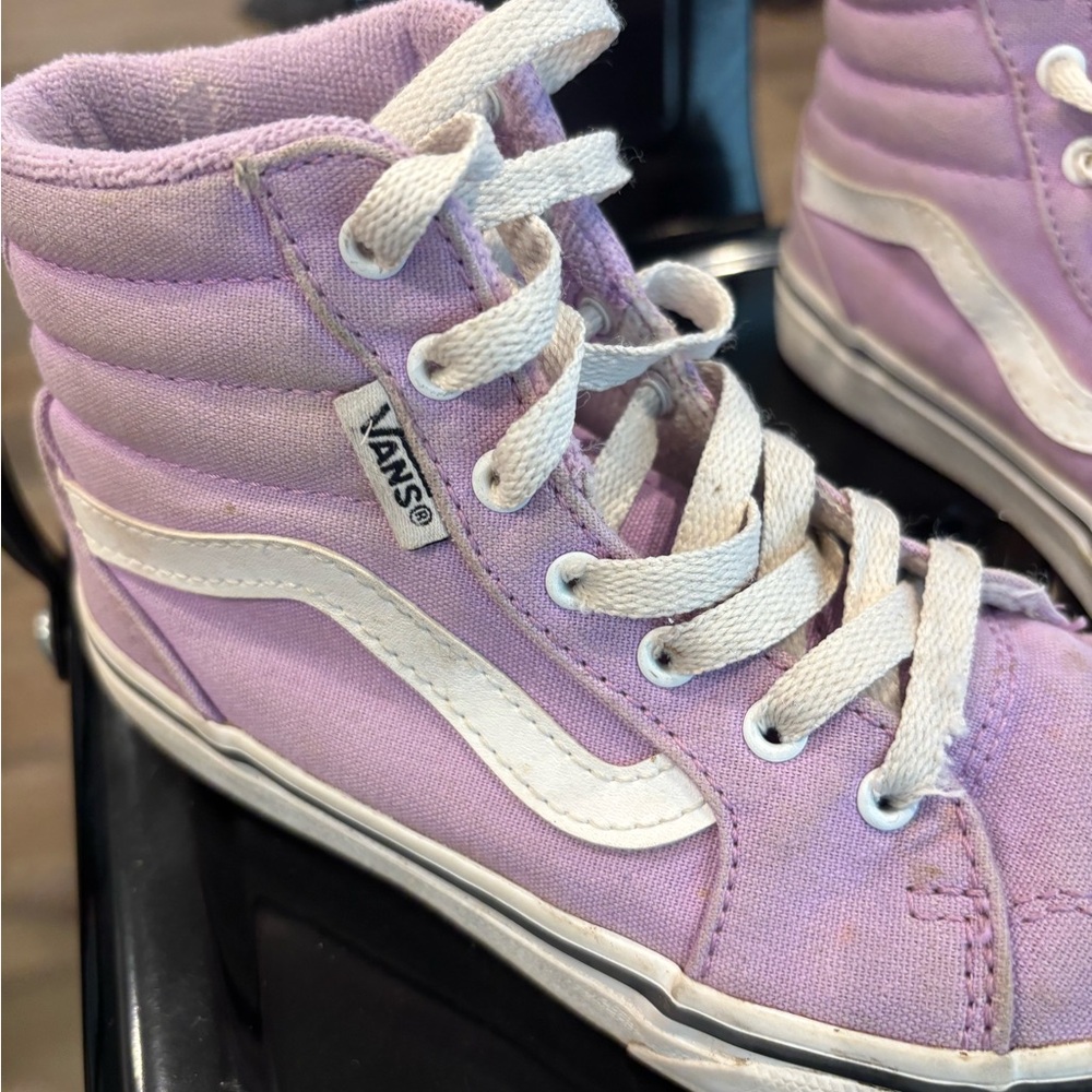 Vans Lilac and White High-Top Sneakers